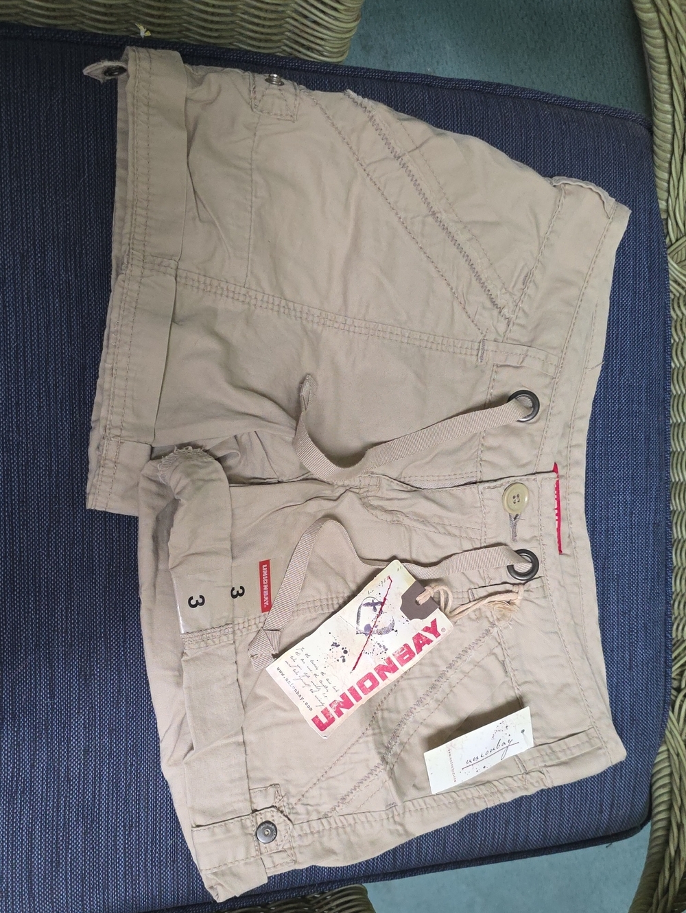 UNIONBAY Women's Beige Drawstring Cargo Shorts